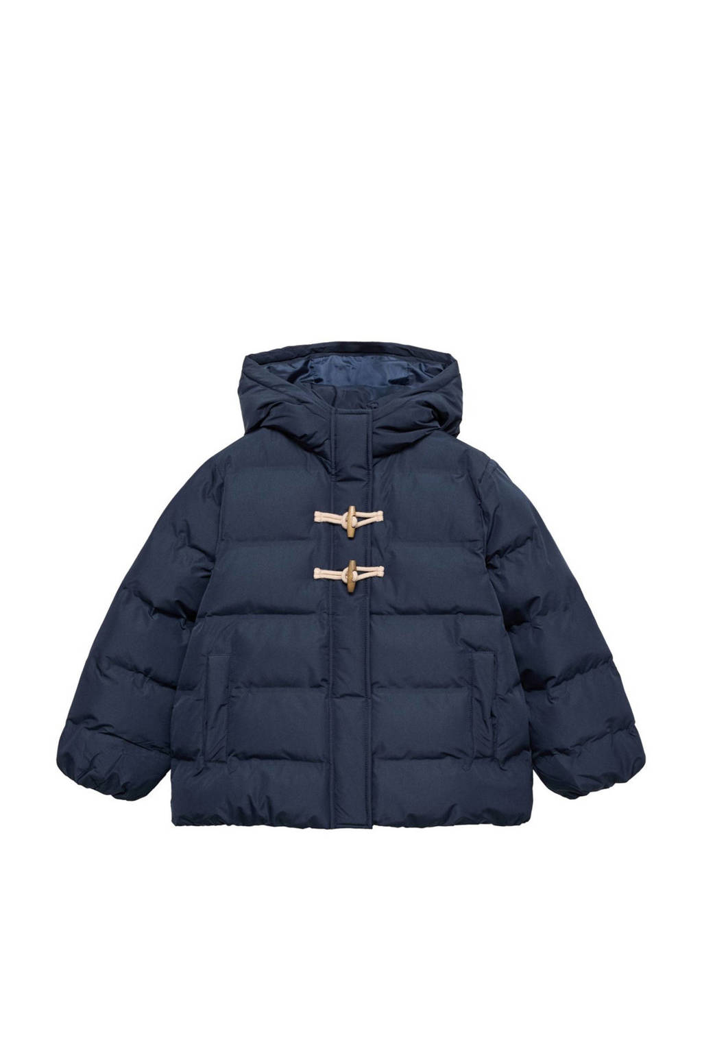 Mango Kids gewatteerde winterjas donkerblauw