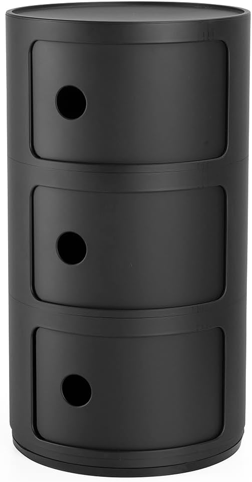 Kartell Componibili Recycled, Container 3-fächer, Matt-schwarz
