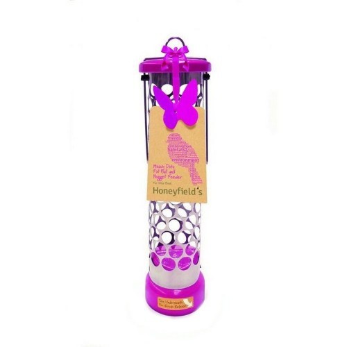 Alimentador de bolas de sebo resistente para pássaros selvagens, rosa