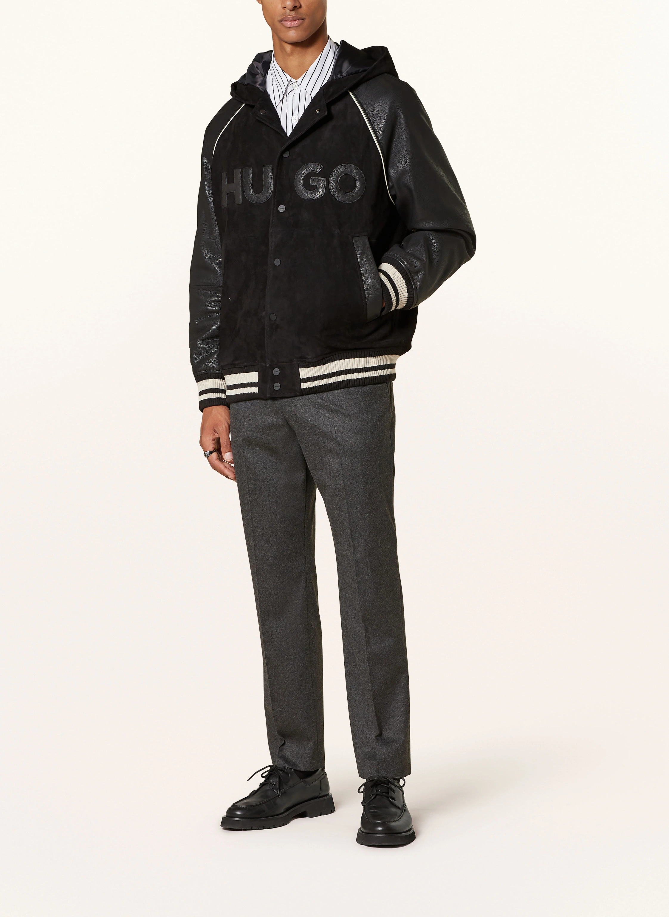 HUGO Overjacket LODER aus Leder