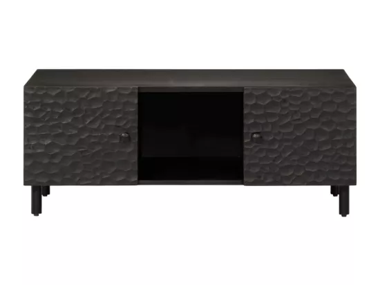 Table basse noir 100x54x40 cm bois massif de manguier