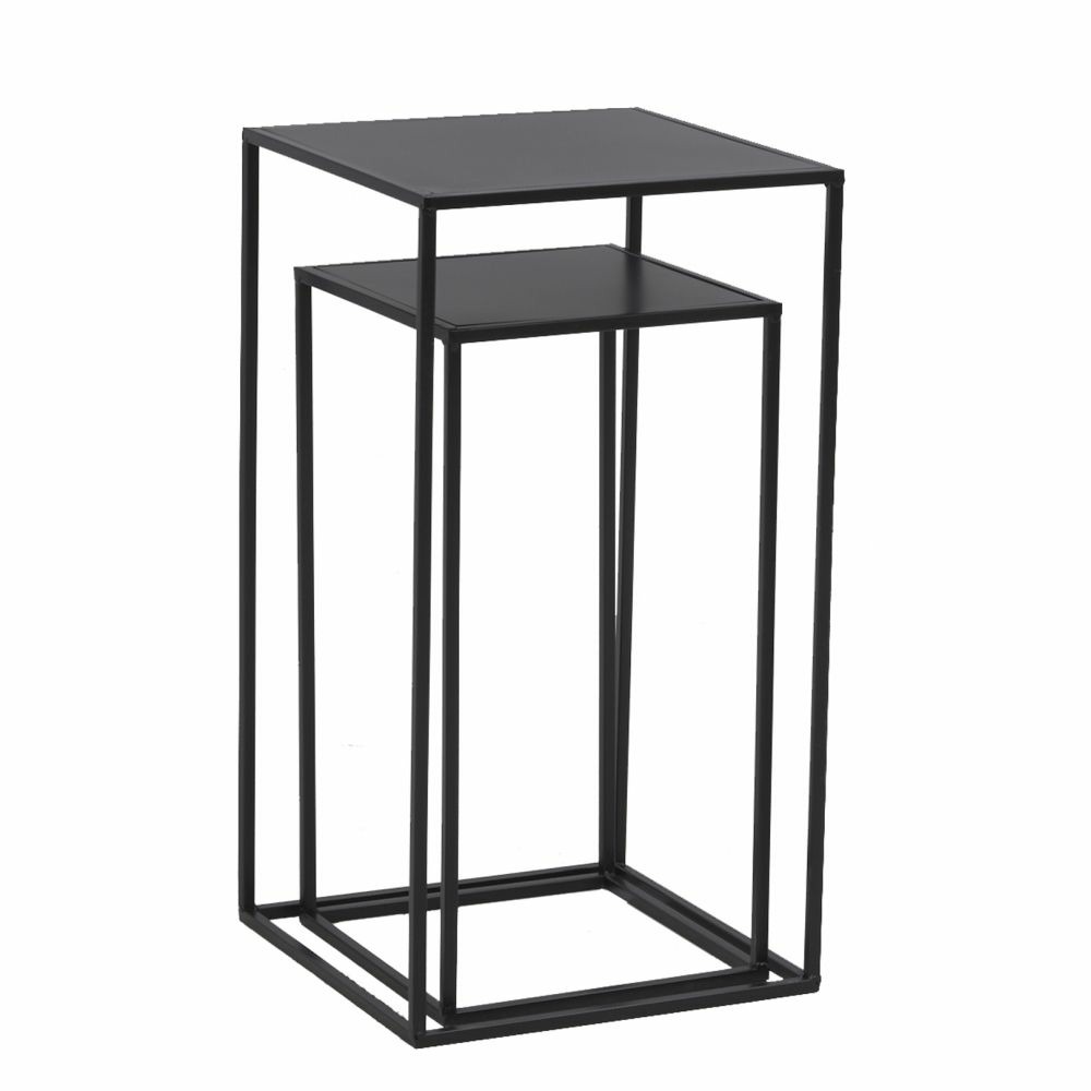 Sellettes en métal noir (lot de 2)
