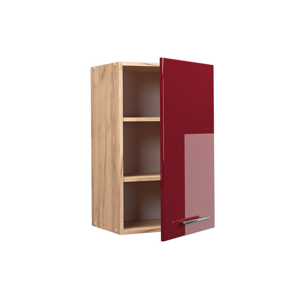 Vicco Hängeschrank Küchenschrank Küchenmöbel Fame-Line Eiche Rot Bordeaux modern 45 cm Küche Einbauküche Hängeschrank Drehtür Einlegeboden Küchenzeile Hochglanz