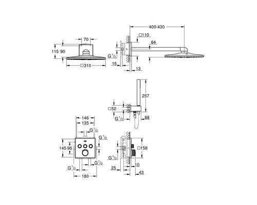 GROHE Inbouw Thermostatische Douche GROHTHERM SMARTCONTROL Chroom 34706000