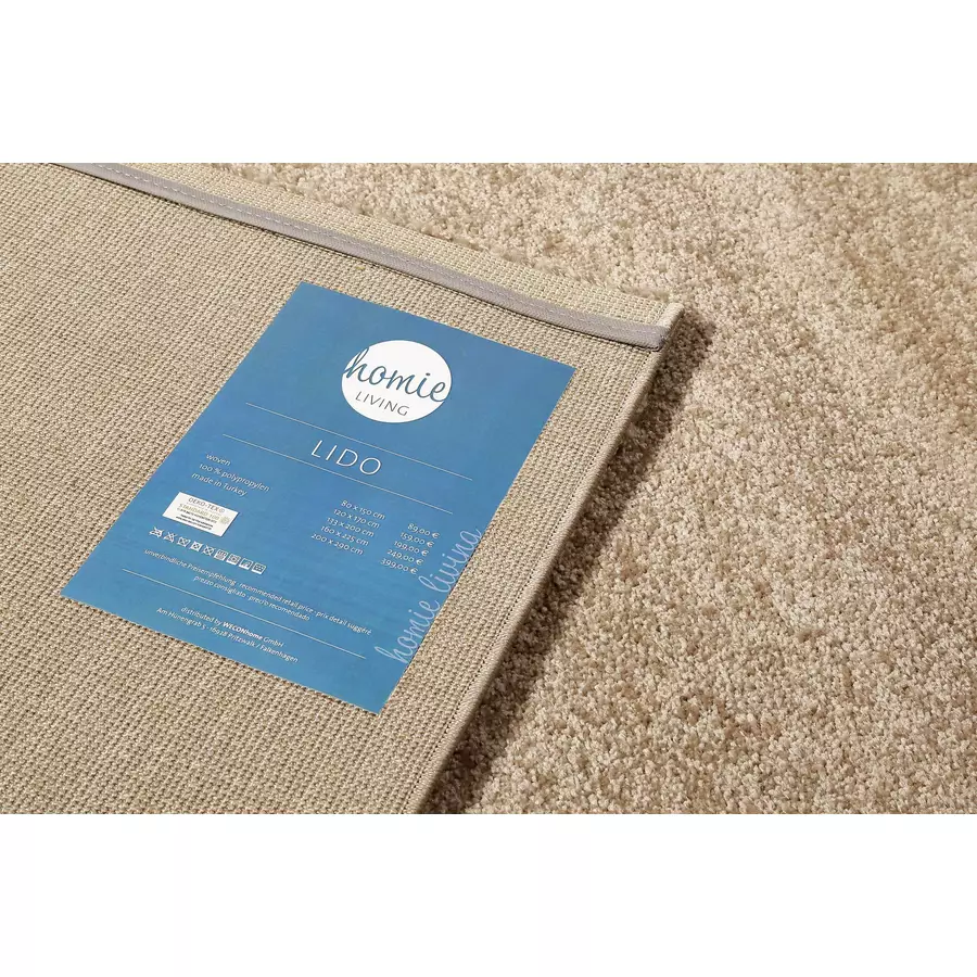 Homie Living Kurzflorteppich Lido beige