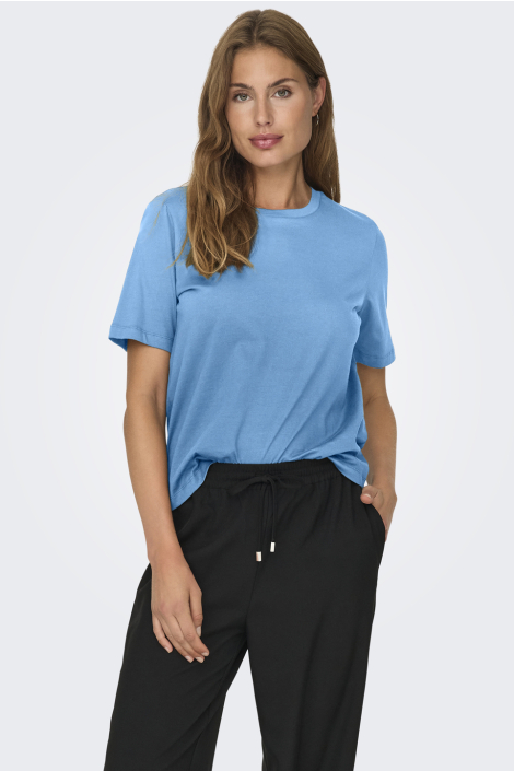 Only blauwe dames t-shirt