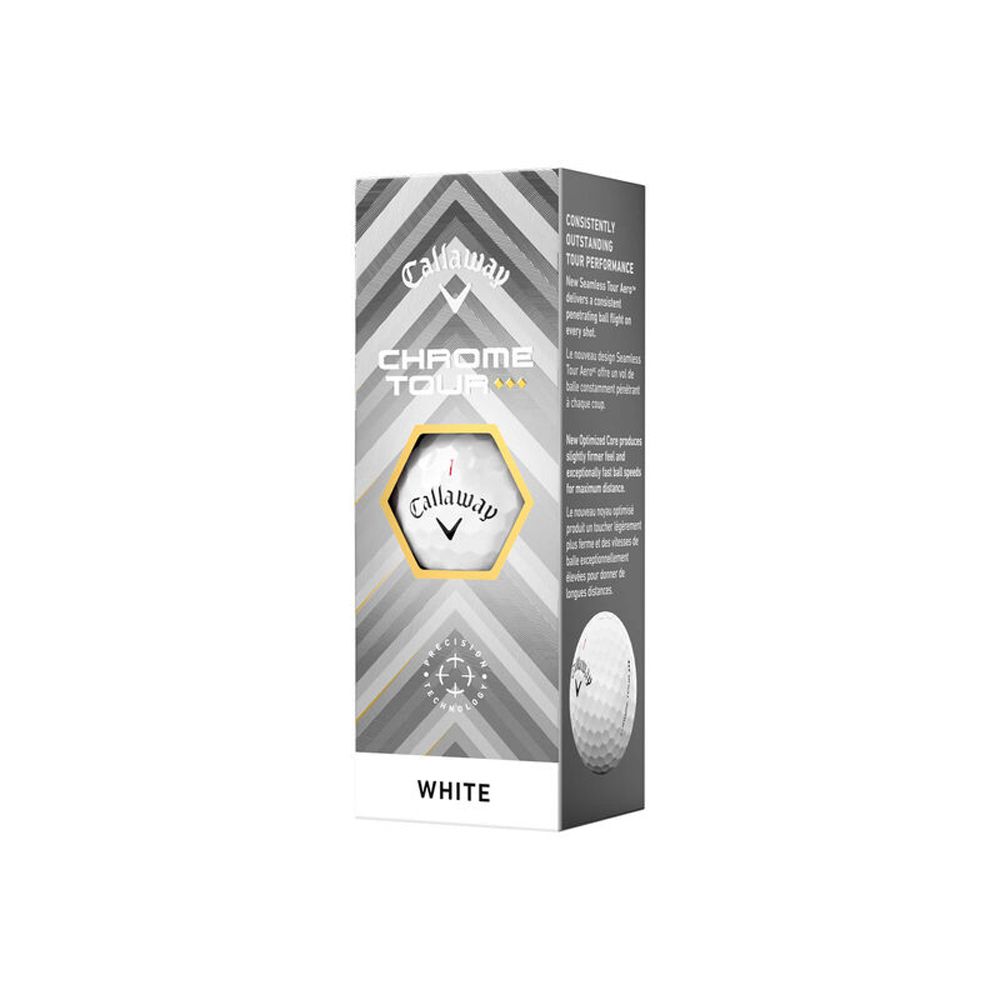 Chrome Tour Triple Diamond Golfball Hvit