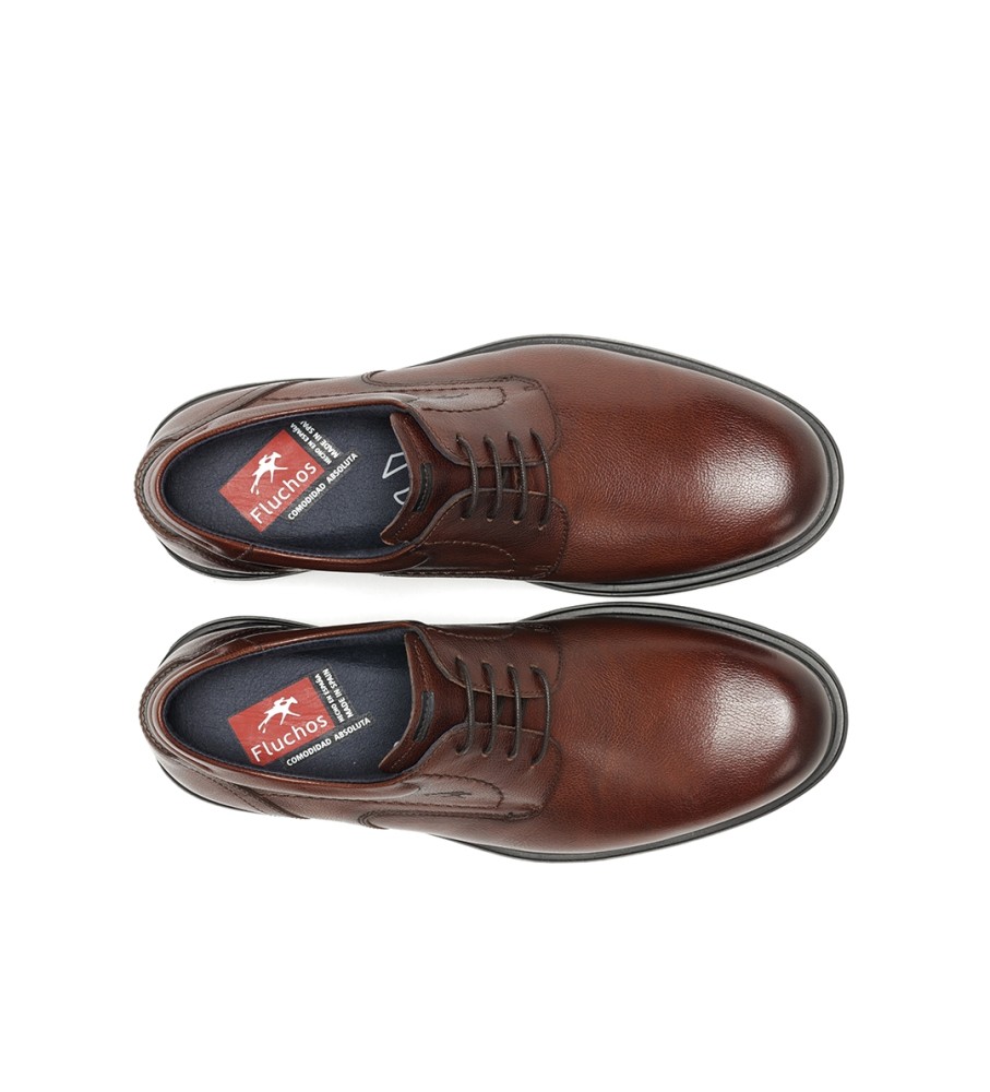 Sapatos Fluchos Fredy F1604 em couro marrom