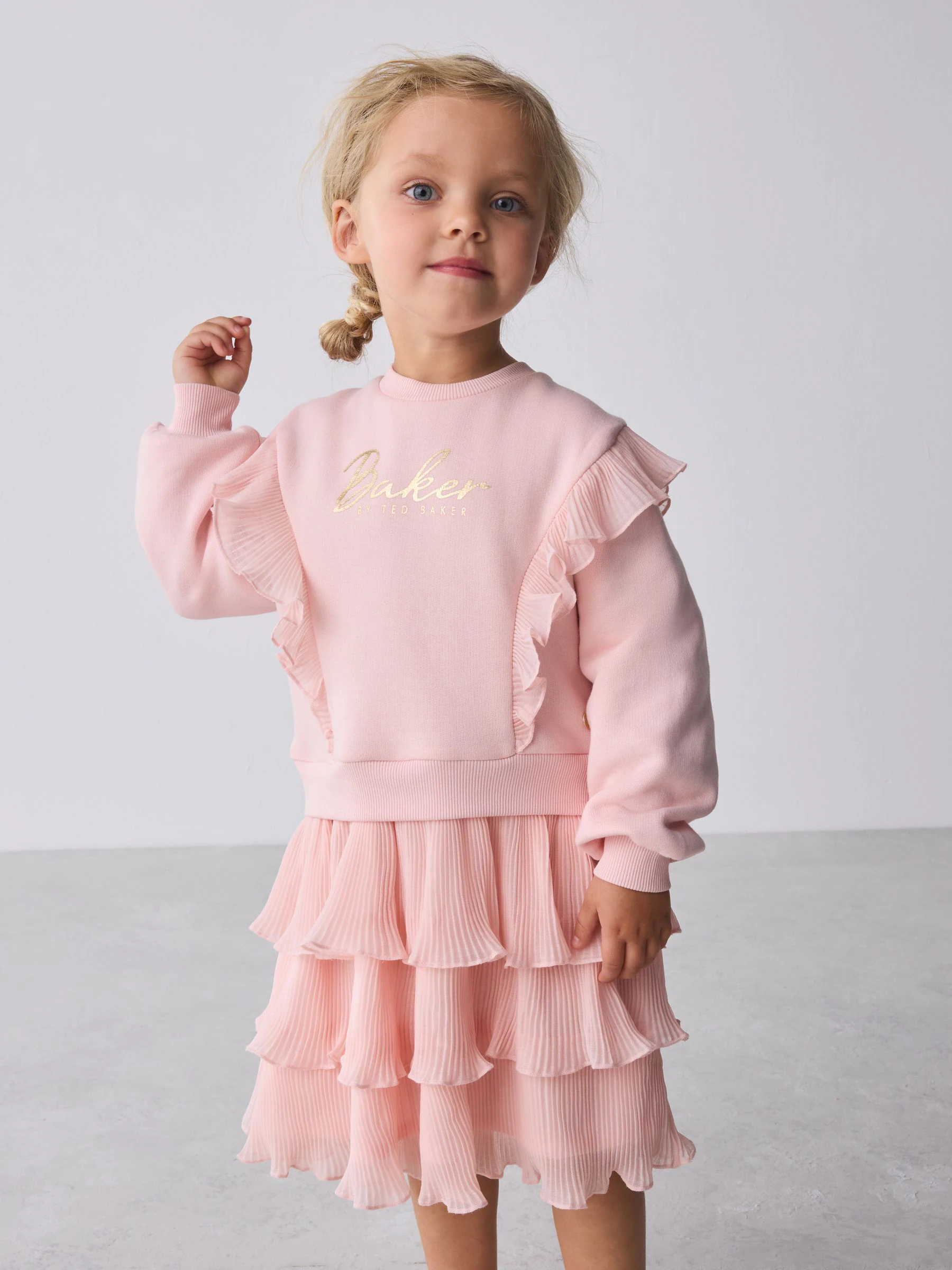 Baker by Ted Baker Pink Frill Skirted Mockable Dress
