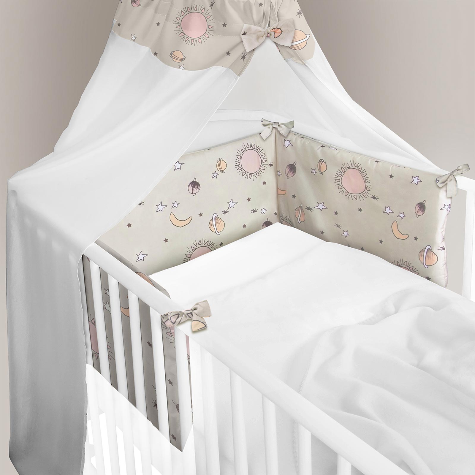 2-teiliges Bettset - Nestchen mit Himmel - taupe - Universe