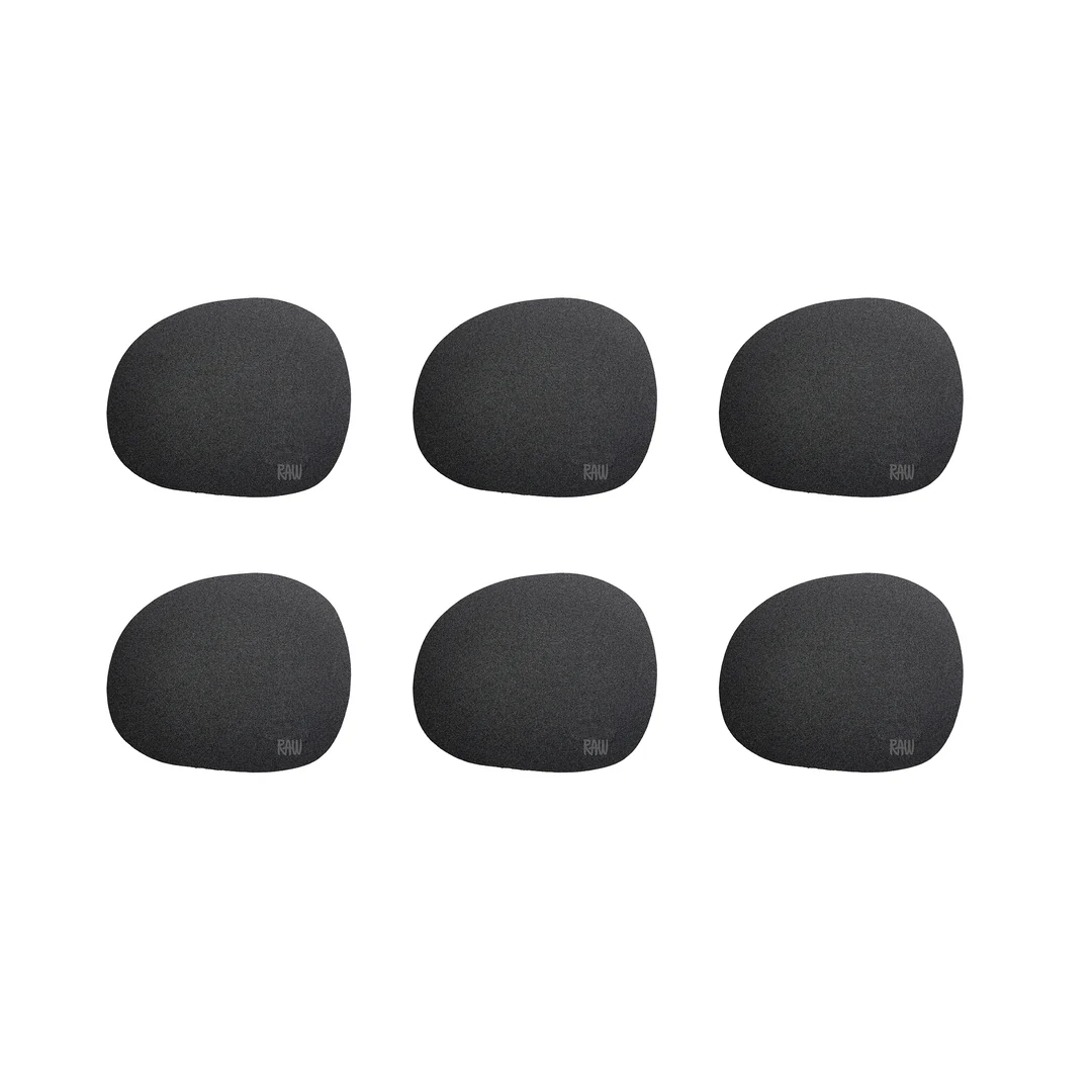 RAW  Silicone glasbrik, sort - 6 stk.