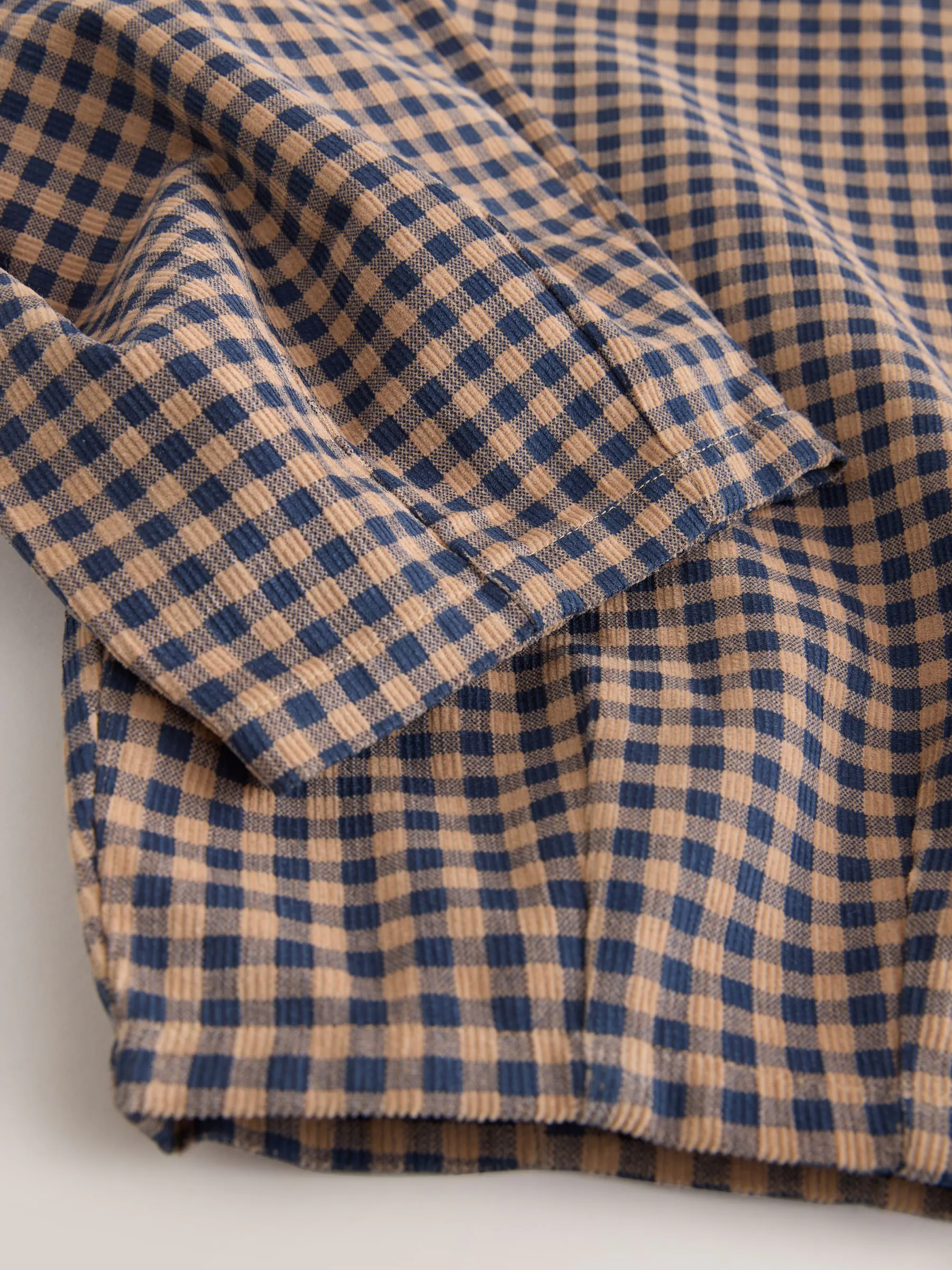 Bruin gingham-ruit - Pull-on corduroy broeken (3-16jr)