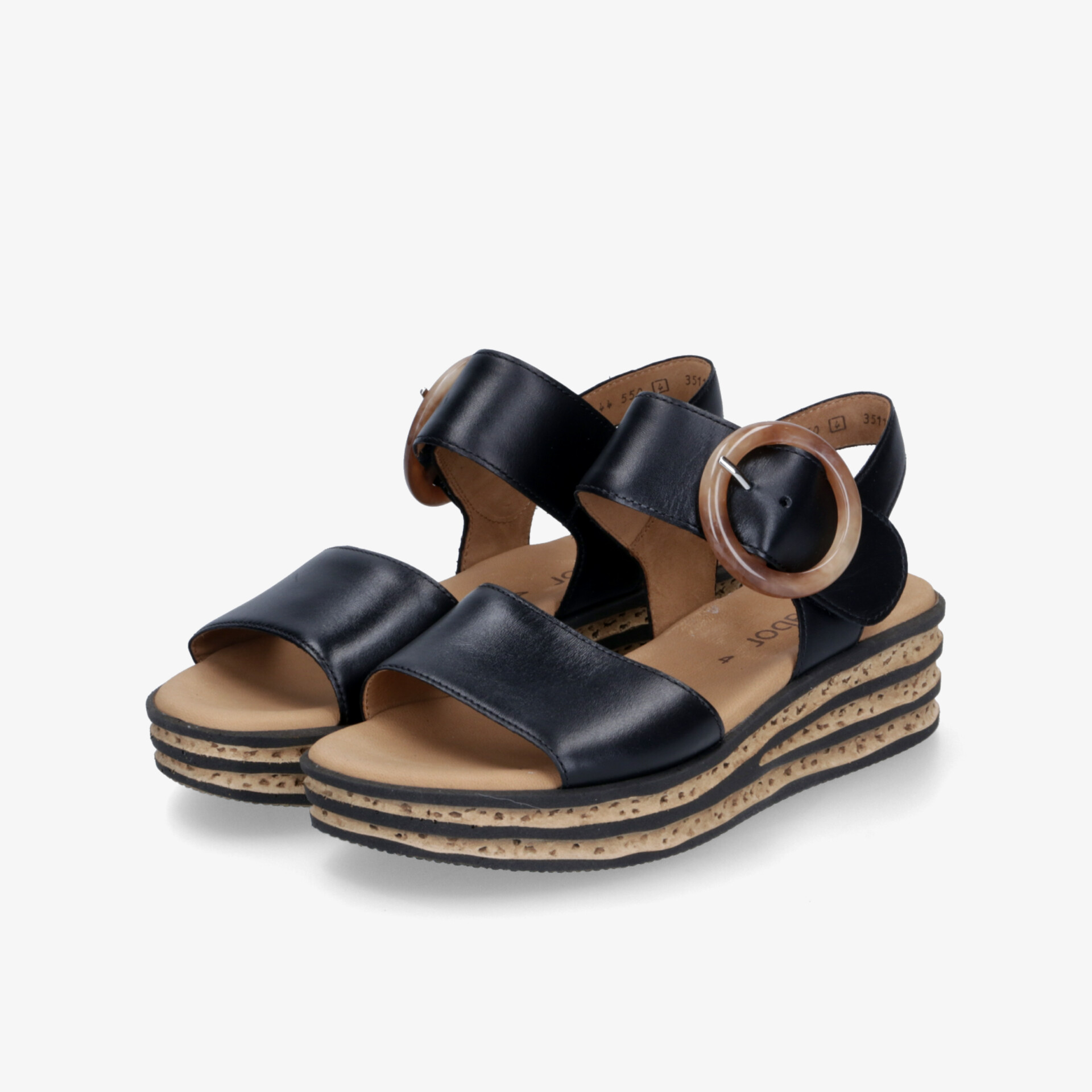 Gabor Damen Plateausandalen schwarz