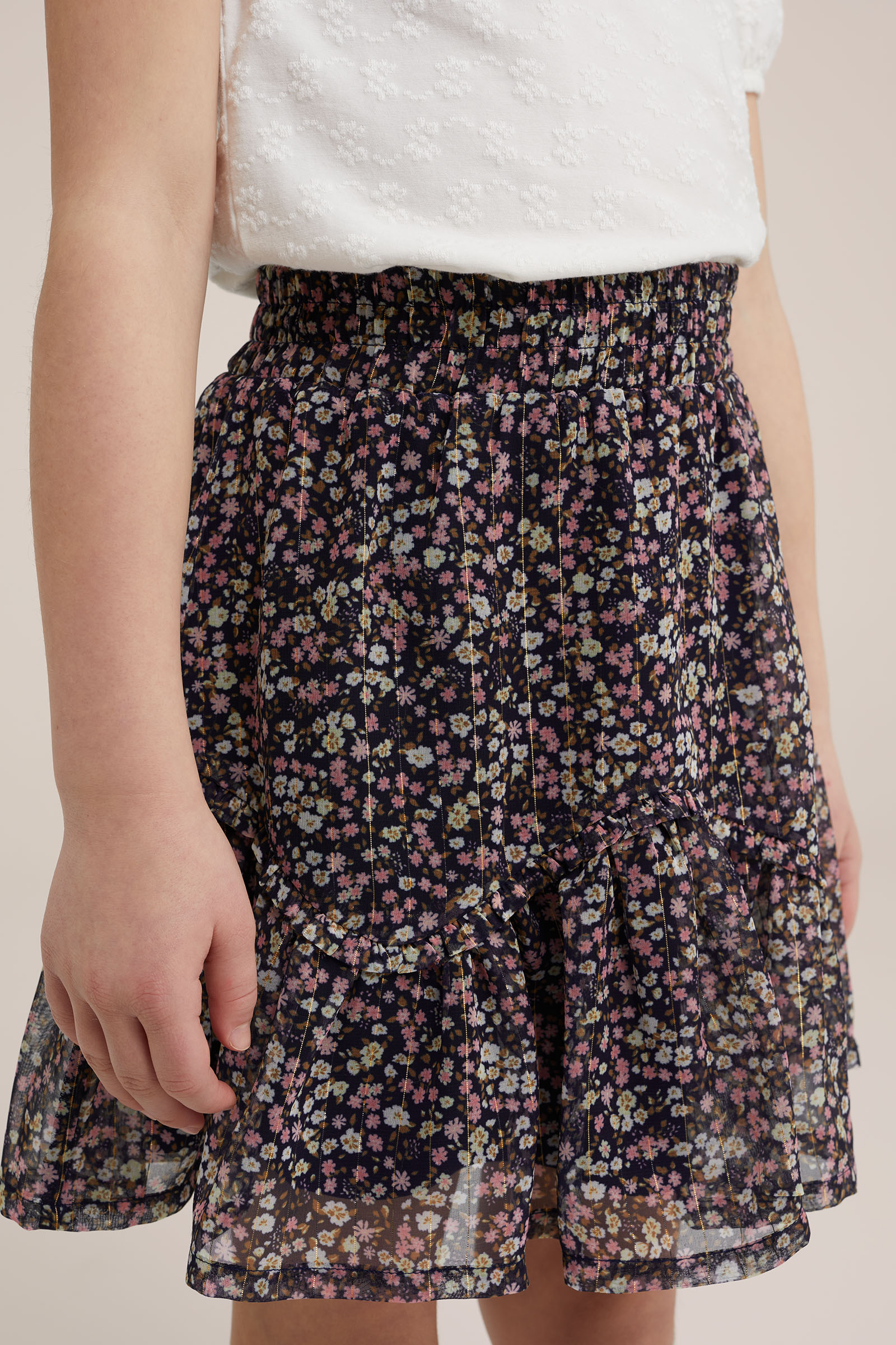 Meisjes rok met dessin WE Fashion Donkerblauw