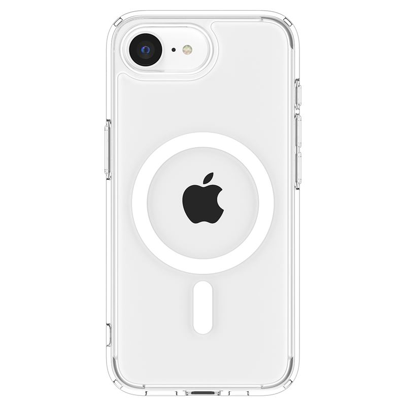 iPhone 16e Ultra Hybrid MagSafe Hülle TPU Bumper Acryl Rückseite Air Cushion Fallschutz (ACS09139) - Transparent / Weiss