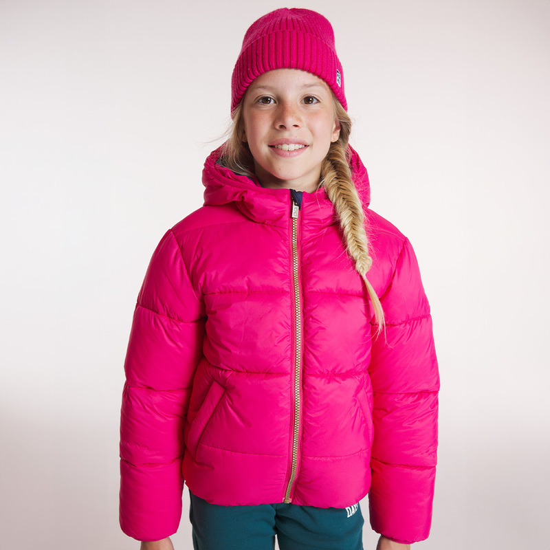 Doudoune courte unie rose Fille
