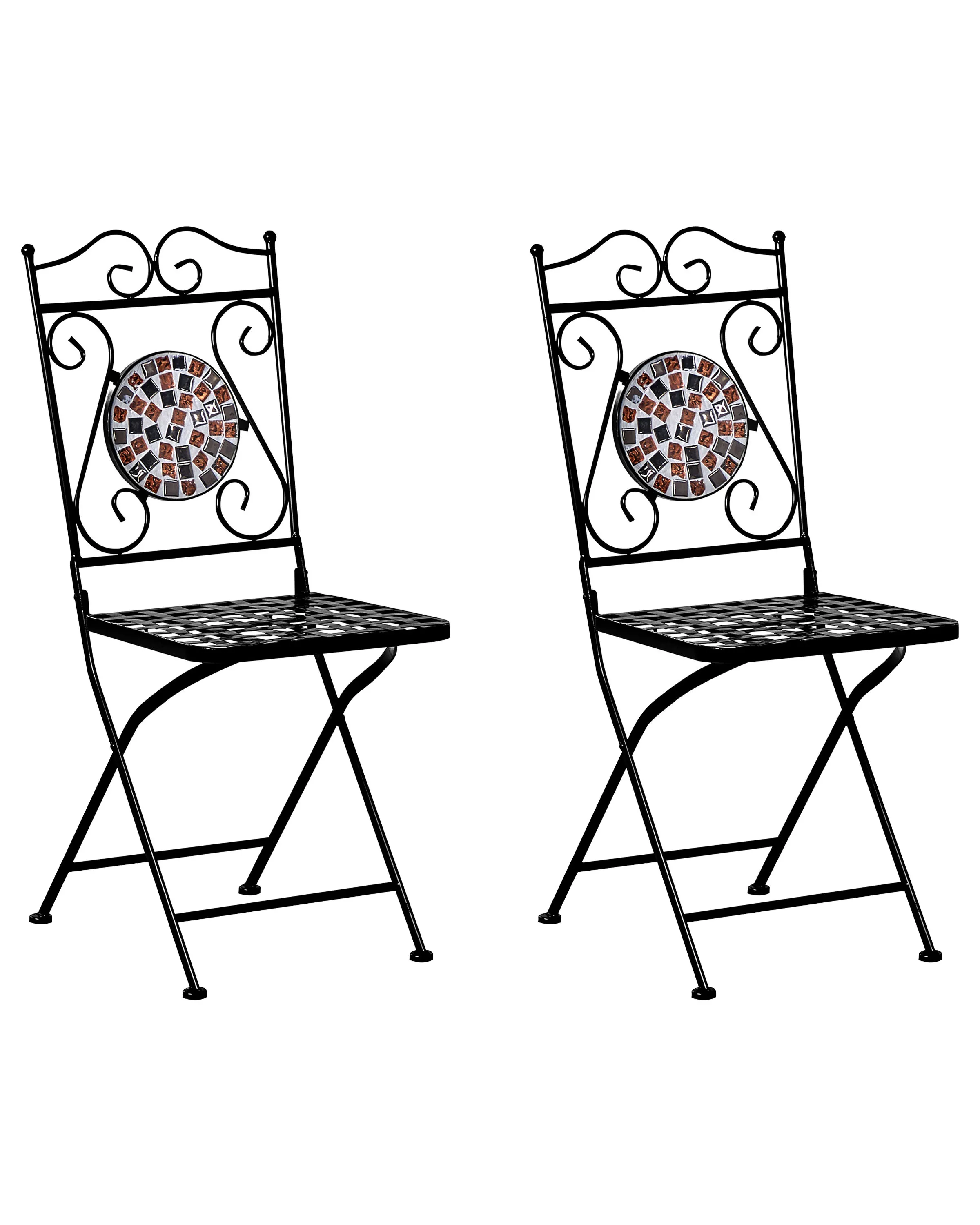 Set van 2 tuinstoelen CARPINO Metaal Zwart