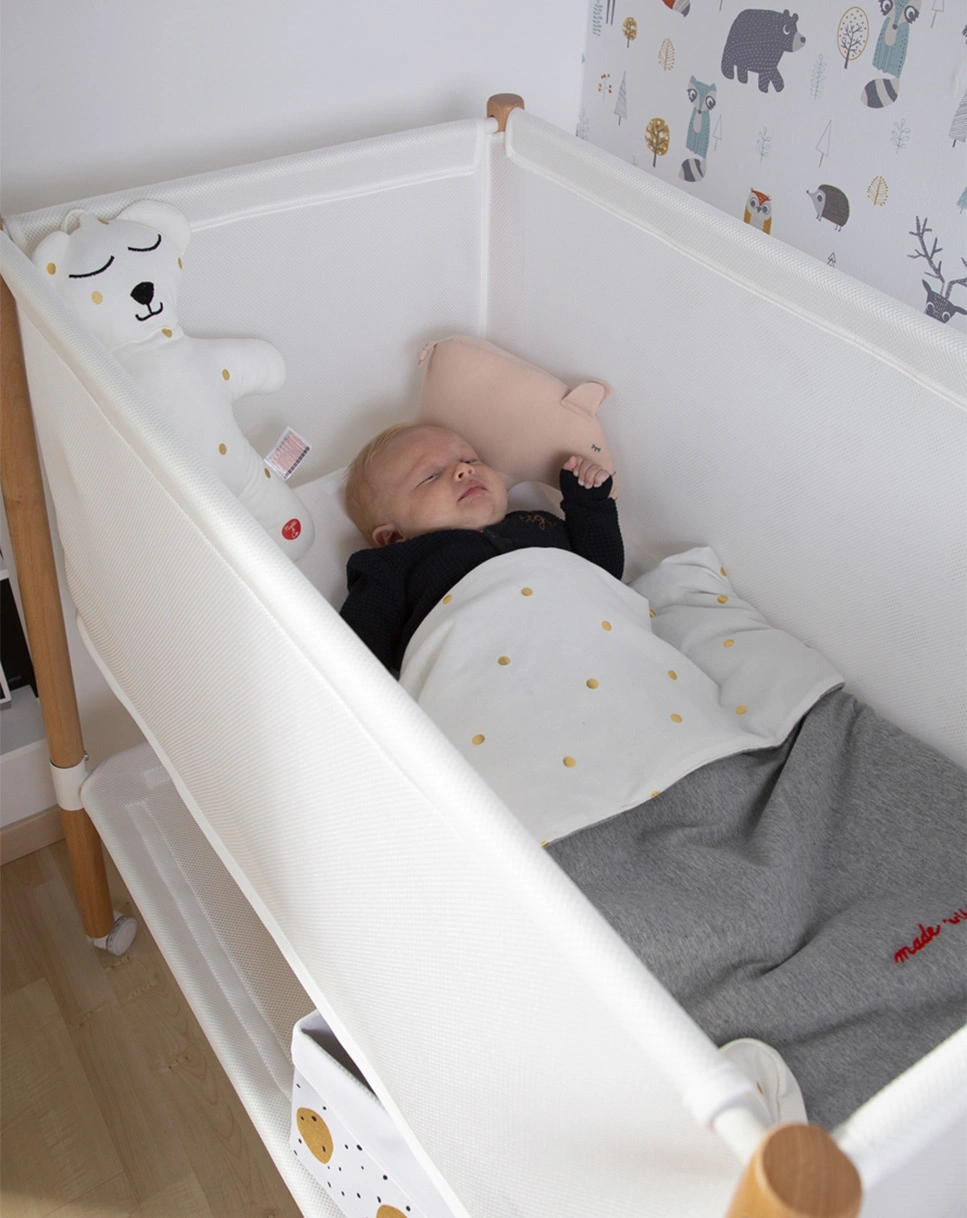 Babydecke DOTS (80x100) in weiß/gold
