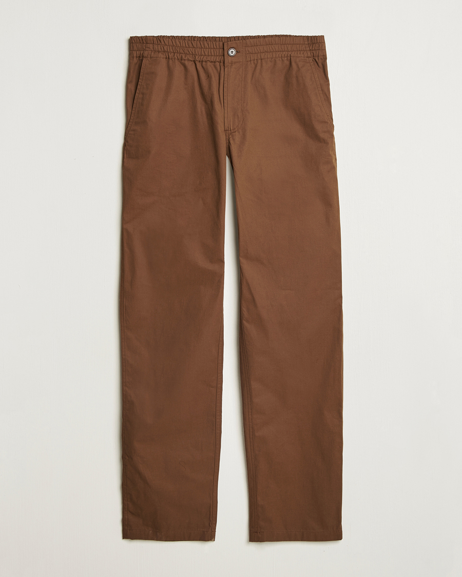 A.P.C. Chuck Cotton Drawstring Trousers Brown