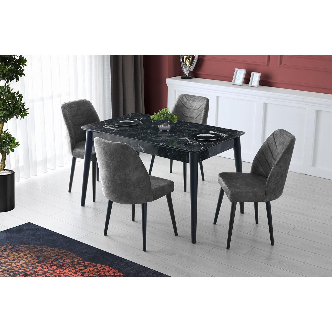 Homitis 2 Chaises Dallas anthracite - 50x90x49 cm