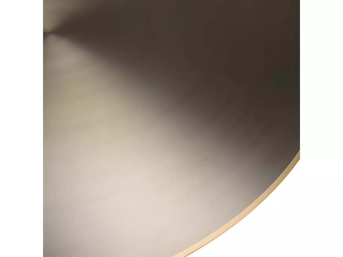 JAMES - Table basse ronde 120x120cm en fer noir et bordure dorée