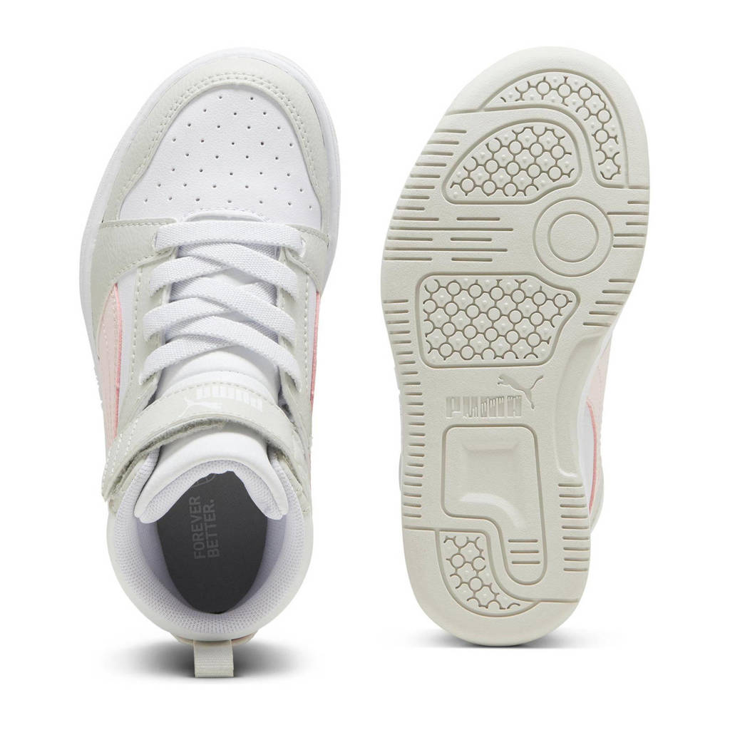 Puma Rebound v6 Mid V6 Mid sneakers wit/grijs/roze