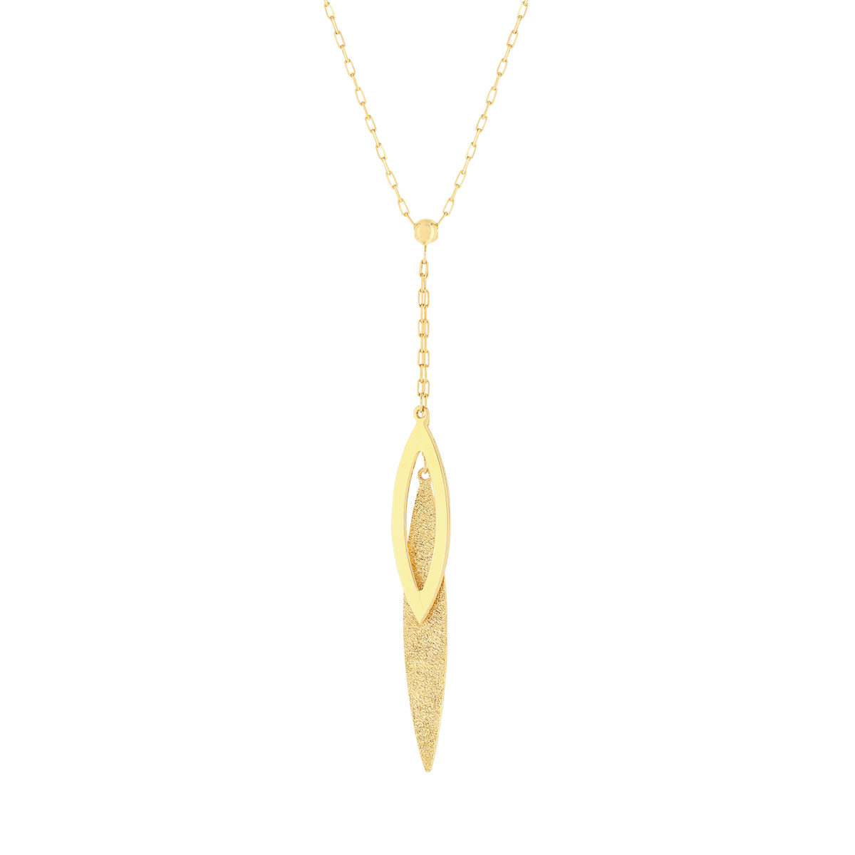 Collier or jaune 750 motif feuille 42 cm