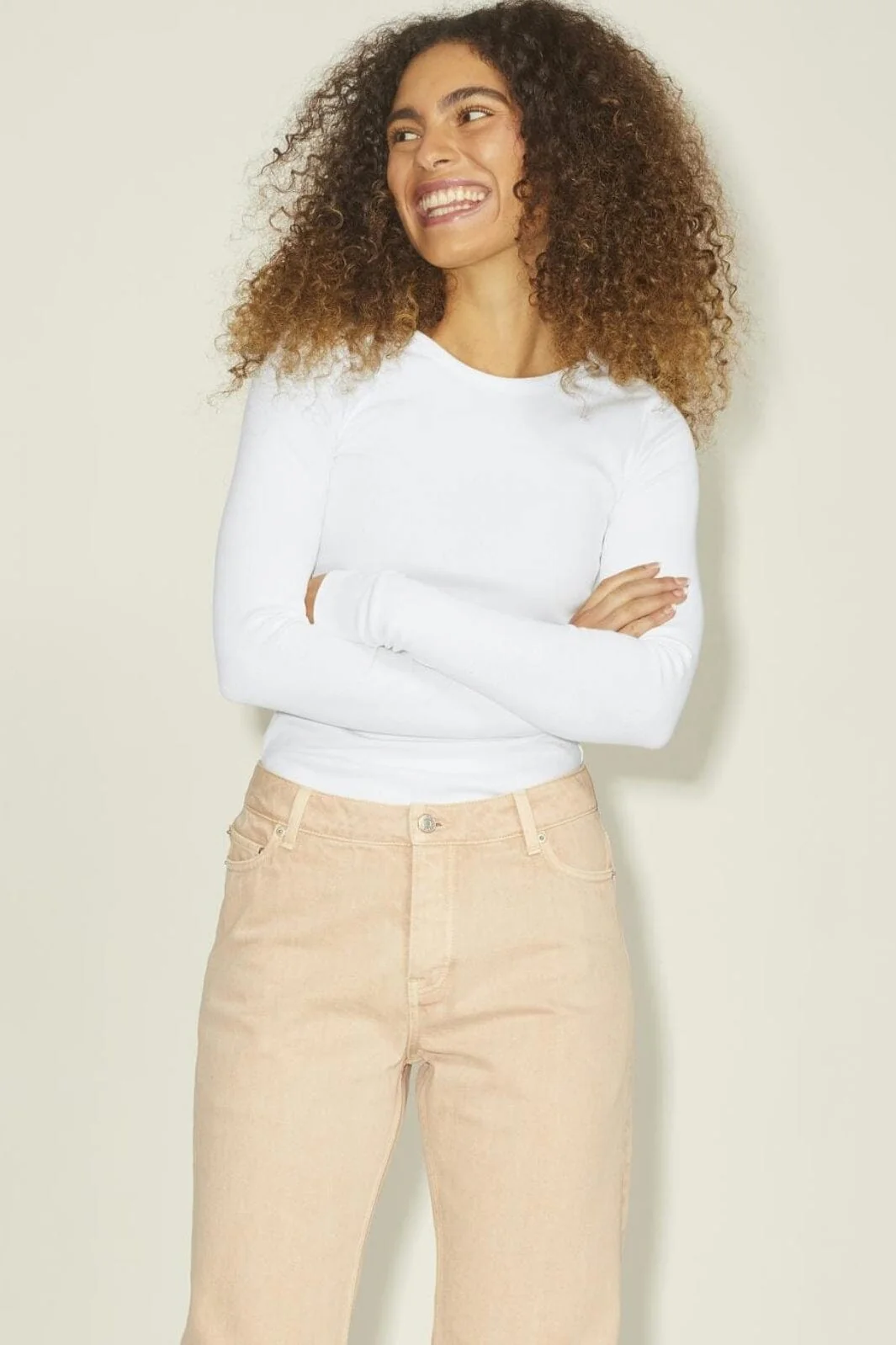Jjxx Jxfreya Str Ls Rib Tee 3801849 bright white