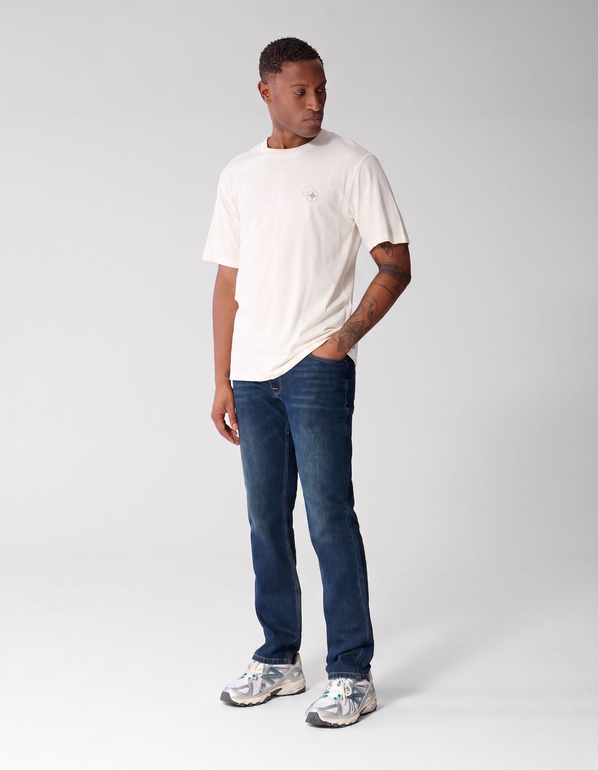 Slim Straight Fit Jeans Donkerblauw L32