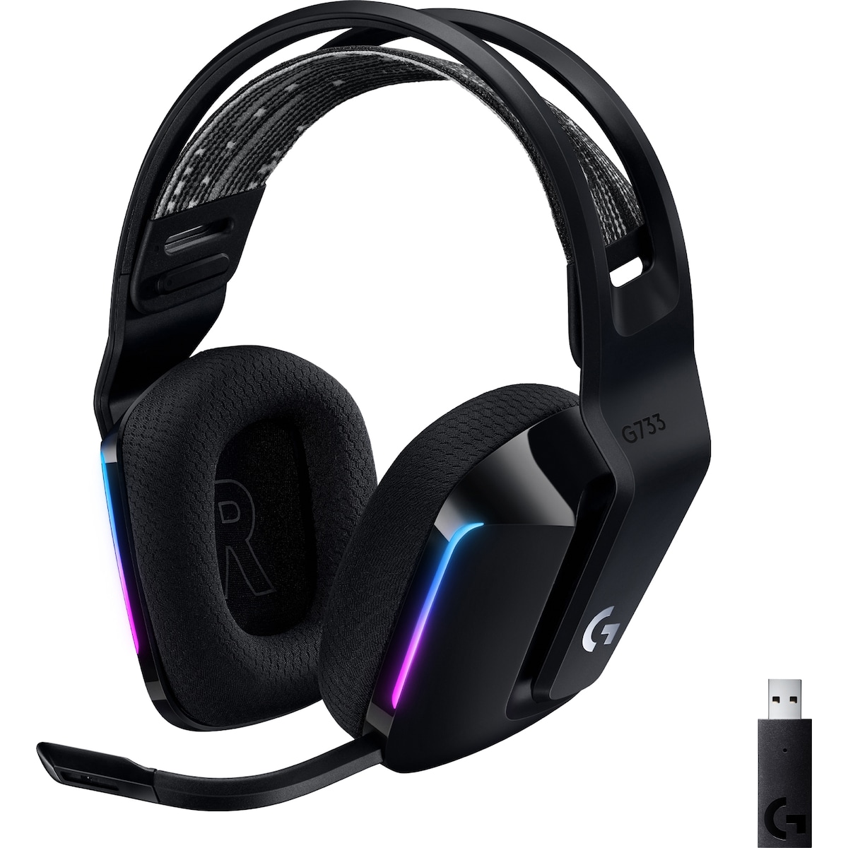 Logitech G733 Lightspeed RGB gaming headset (svart)