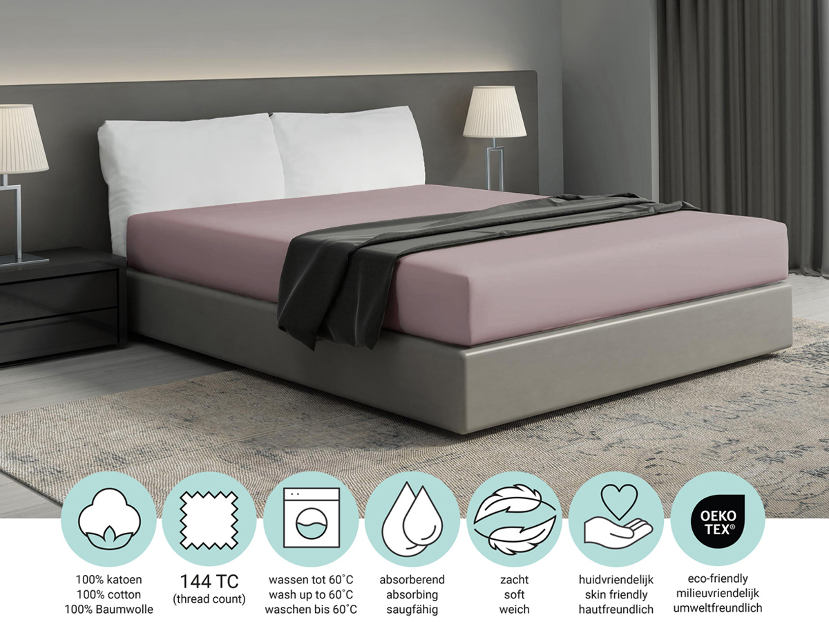 DoubleDry Home 140 x 200 cm hoeslaken - lila