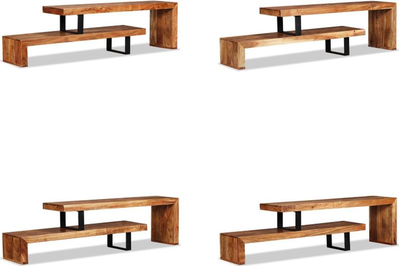vidaXL Tv-meubel - Massief Acaciahout - Vintage Stijl - Handgemaakt