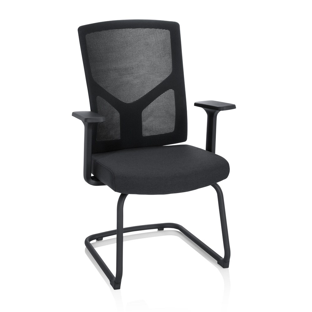 Freischwinger BRETON V B Stoff/Netzstoff mit Armlehnen hjh OFFICE
