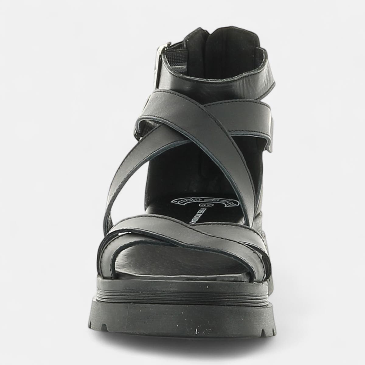 Sandales Femme en cuir noir
