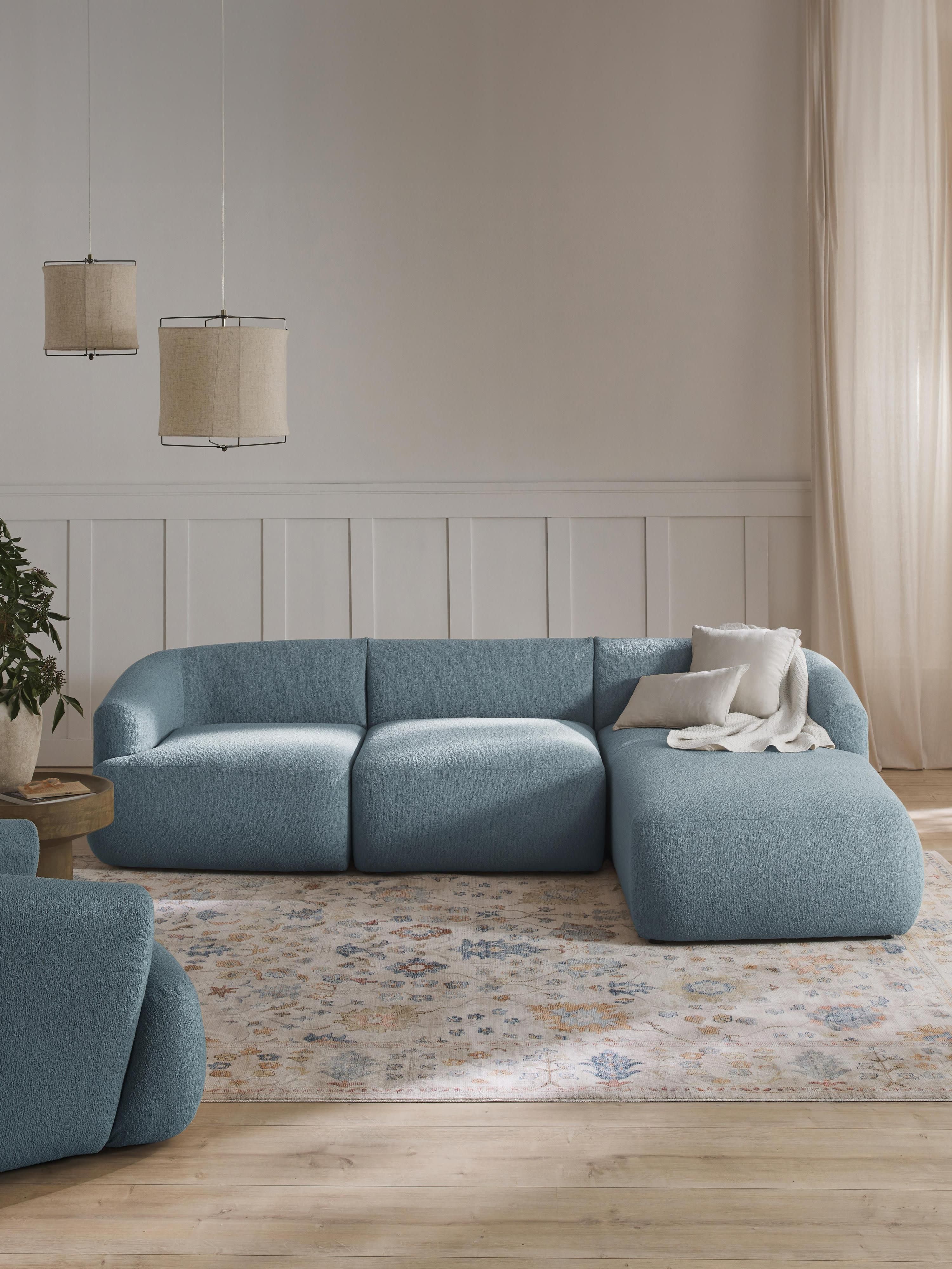 Modulaire bouclé hoekbank Sofia (3-zits)
