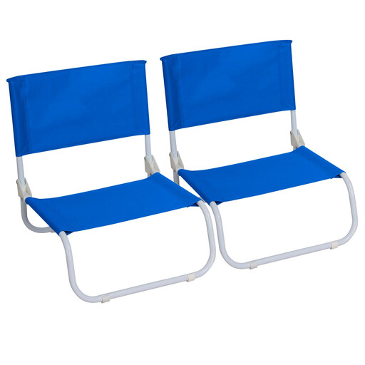 Conjunto de 2 cadeiras de praia dobráveis baixas, 45x49,5x17,5cm, 7house