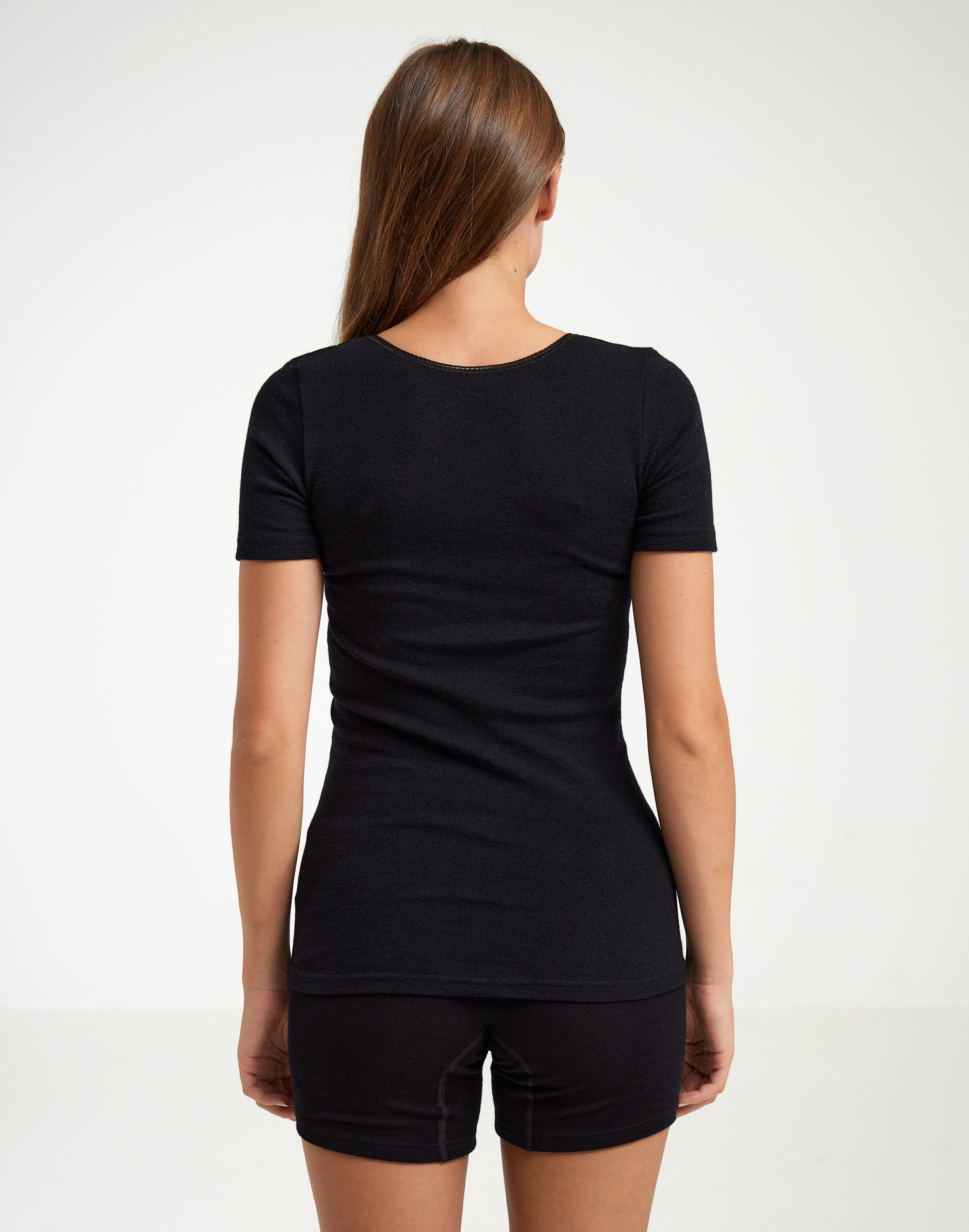 T-shirt van merinowol voor dames in Natuur