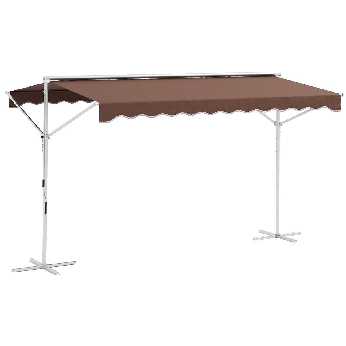 Vrijstaande Outsunny-zonwering, 395 cm x 298 cm x 255 cm, metaal + polyester, koffie