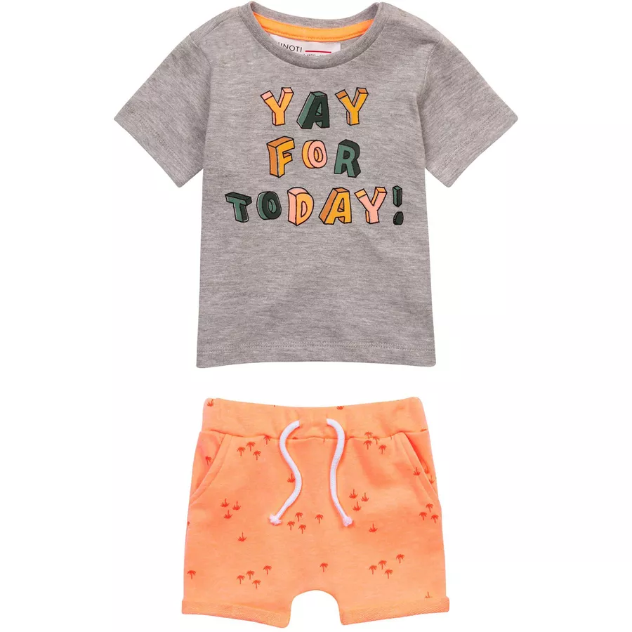 MINOTI Shorts und T-Shirt im Set GrauOrange