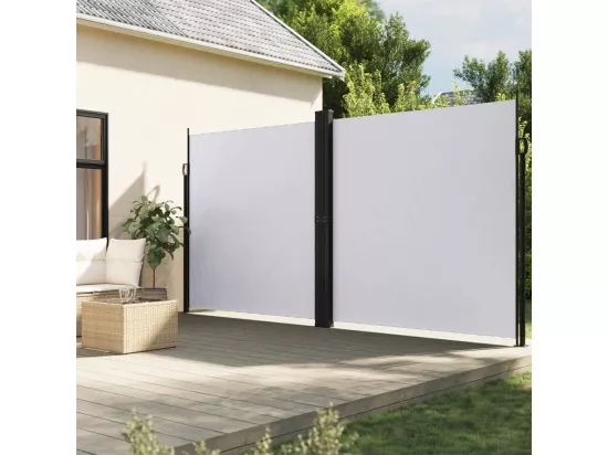 Auvent latéral rétractable blanc 220x1200 cm