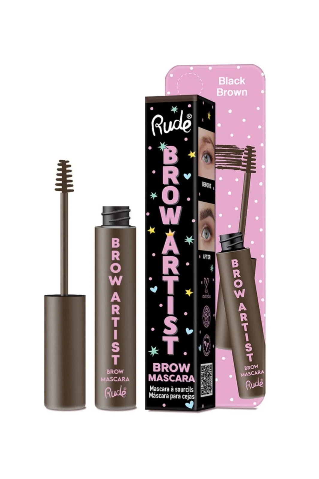 Rude Cosmetics Brow Artist Brow Mascara black brown