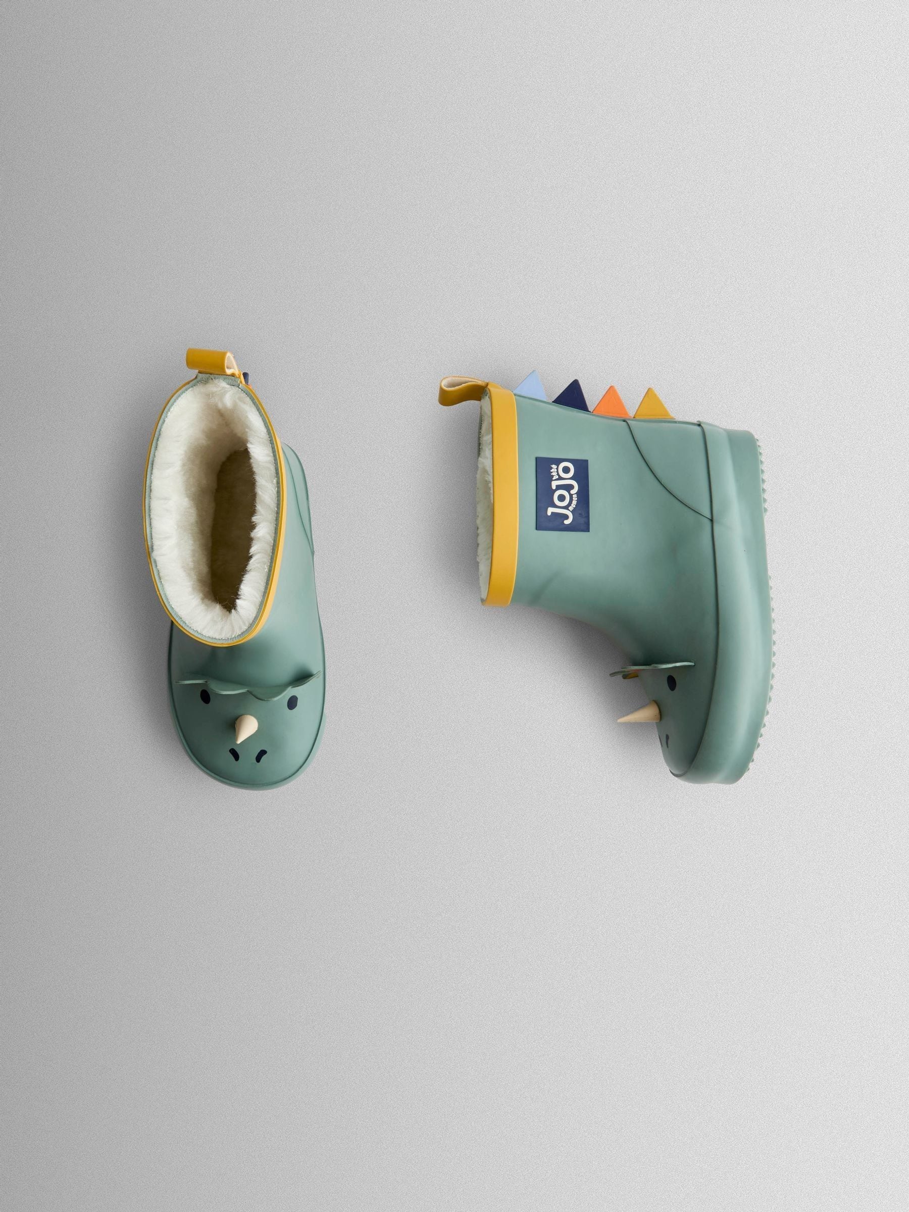 Groen dinosaurus - JoJo Maman Bébé Short Cosy Lined Wellie Boot
