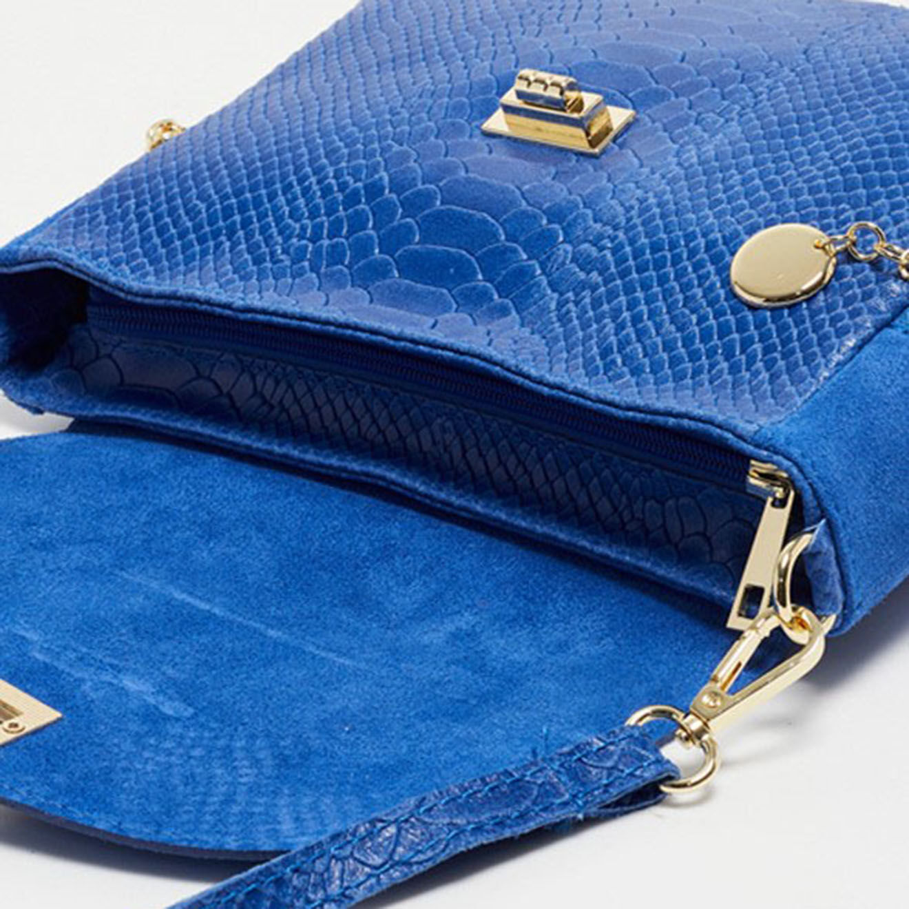Christian Laurier Sac bandoulière en Cuir Acil bleu ciel - 23x18.5x8 cm