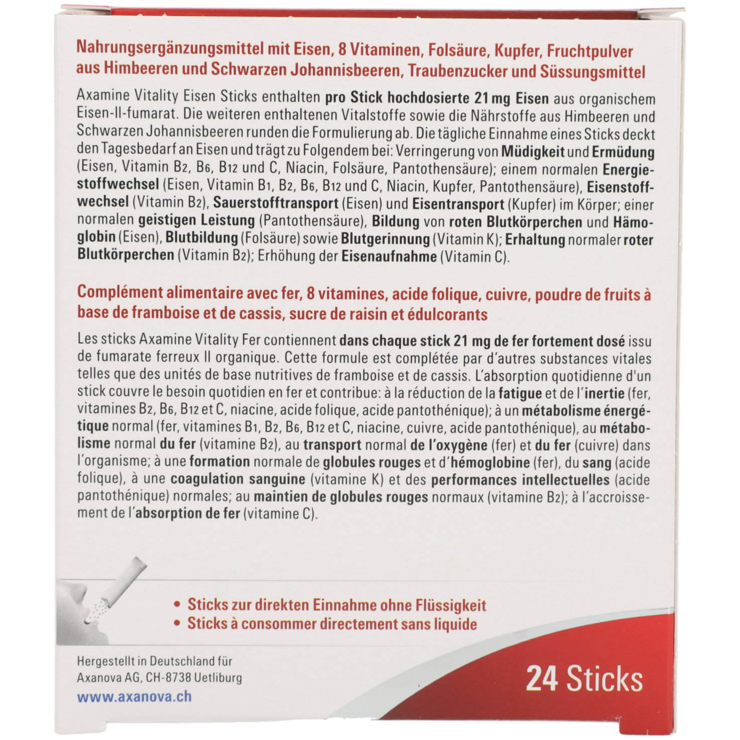 Axamine Eisen Sticks 24 Stück