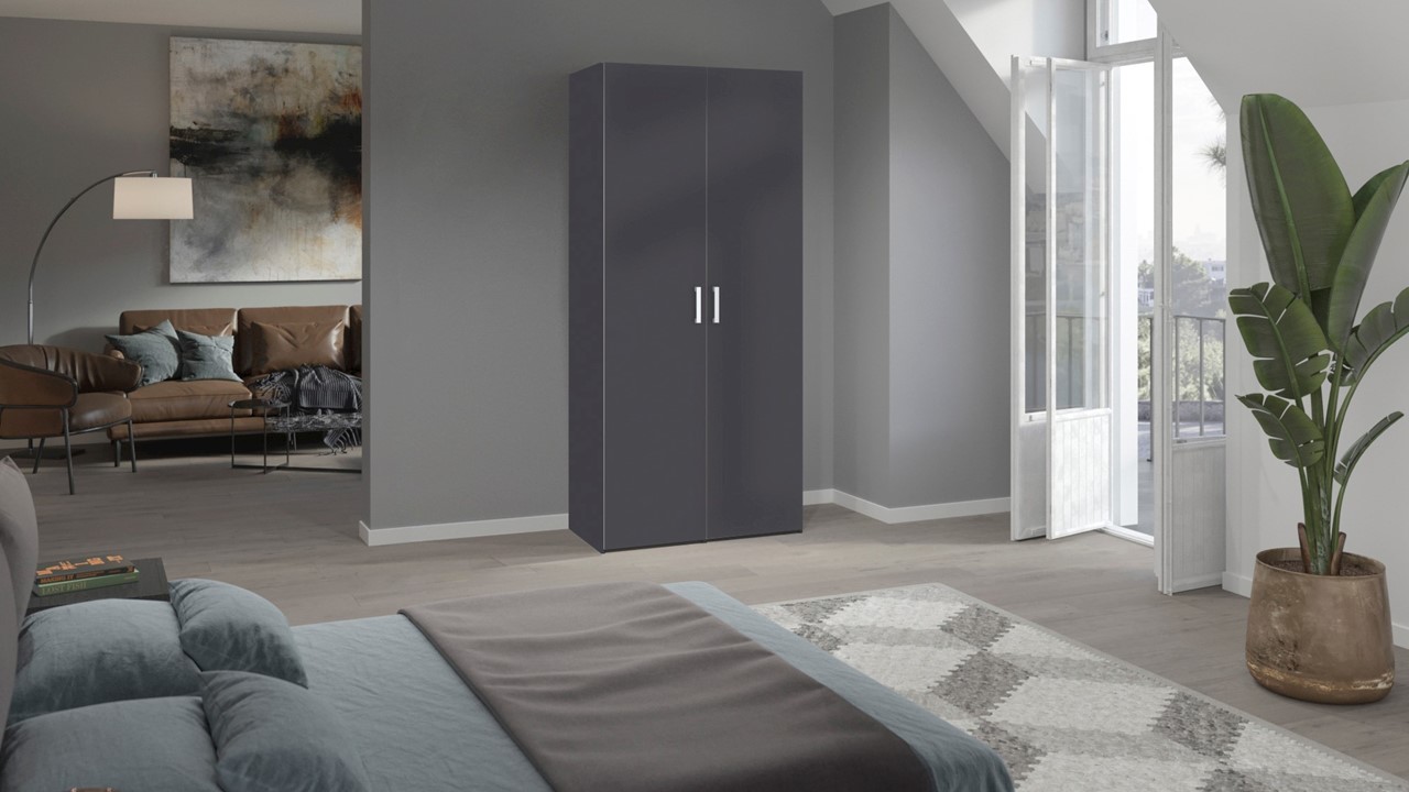 Draaideurkast Compact antraciet mat