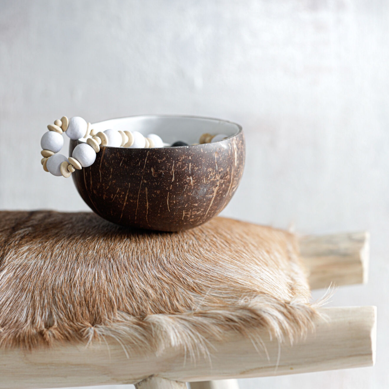 Bazar Bizar Bol coco naturel/blanc - D.15 cm