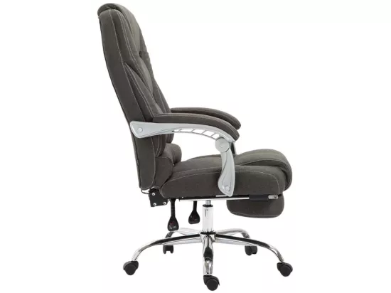 Chaise de bureau - Tissu & Métal chromé - Gris foncé - Pacific