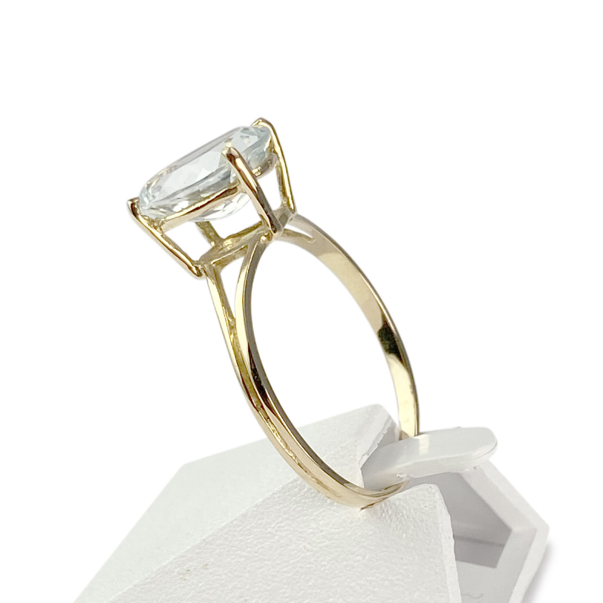 Bague d'occasion or 750 jaune aigue marine