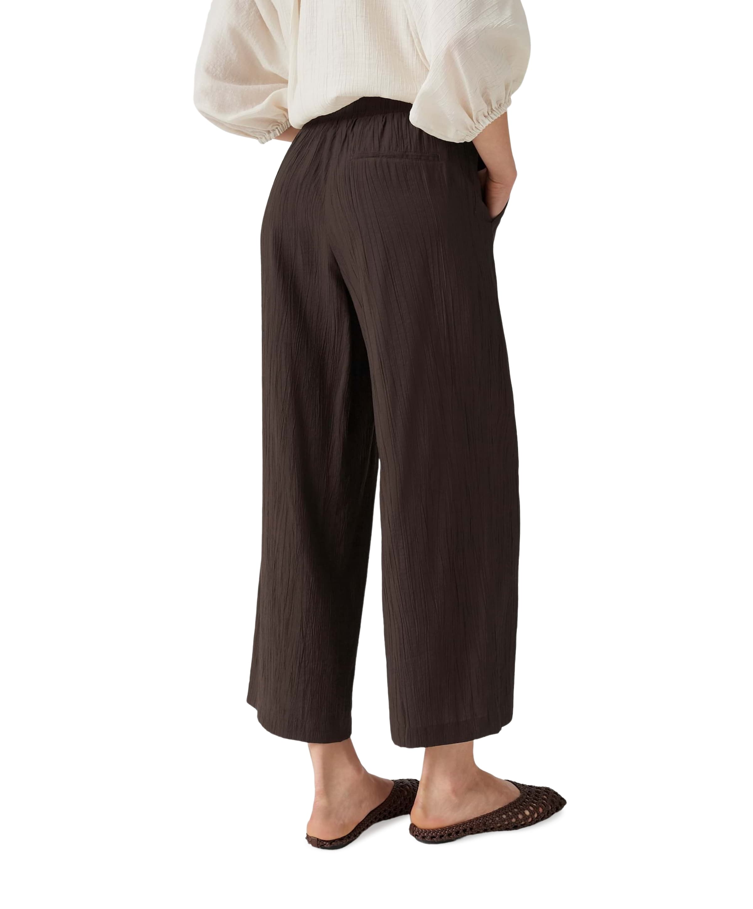 OPUS Marou crinkled dames broek bruin