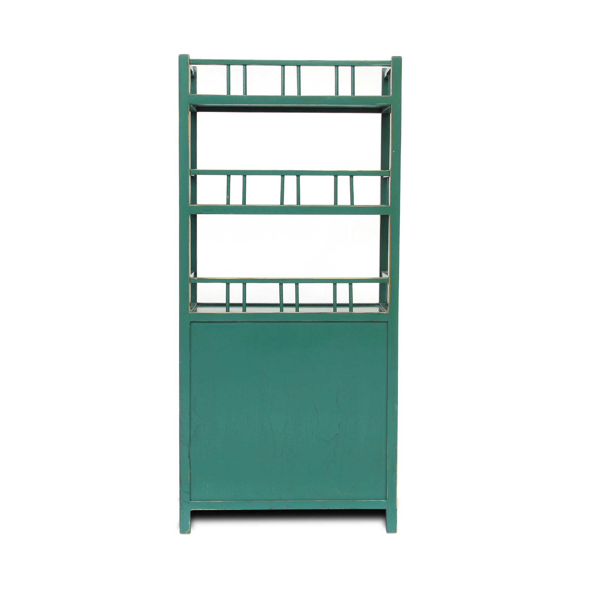 Bücherregal, 2 Schubladen, 2 Türen, türkis, T 33 cm, B 60 cm, H 130 cm von fischer's lagerhaus